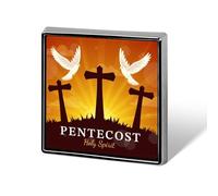 Pentecost Sunday 2025 Christian Holiday Pins Square Badge Lapel Pin Enamel Buttons Party Decorations
