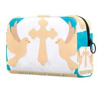 Pentecost Sunday Holy Spirit Dove Cosmetic Bag for Women, Travel Toiletries Bags Large Makeup Handy Pouch Organiser Bag with Zipper