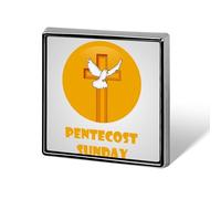 Pentecost Sunday Pins Square Badge Lapel Pin Enamel Buttons Party Decorations