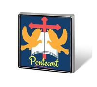 Pentecost Sunday Pins Square Badge Lapel Pin Enamel Buttons Party Decorations