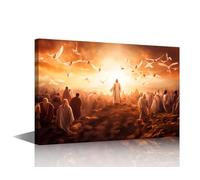 Pentecost Wall Decor Holy Spirit will Descend Posters Prints on Canvas Christian Wall Art 1 Panel Bedroom Decor Modern Home Decor for Living Room Framed Ready to Hang (16''Wx 24''H)
