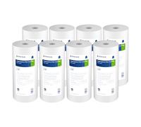 Pentek Pentair DGD-5005 Big Blue Sediment Water Filter, 10-Inch, Whole House Heavy Duty Dual-Gradient Density Spun Polypropylene Replacement Filter Cartridge, 10" x 4.5", 5 Micron, Pack of 8