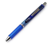 Pentel 0.5mm Medium Point Energel-Xm Refilable Retractable Gel Roller Pen with Metallic Looking Barrel - Blue