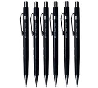 Pentel 0.5mm (P205) Black P200 Series Automatic Mechanical Draughting Pencil Refillable Lead Eraser P205-A (Pack Of 6)