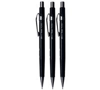 Pentel 0.5mm (P205) Black P200 Series Automatic Mechanical Draughting Pencil Refillable Lead Eraser P205-A (Pack Of 3)