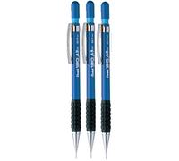 Pentel 0.7mm (A37-C) Blue 120 DX Automatic Mechanical Pencil Refillable Lead Capped Metal Clip Rubber Grip (Pack Of 3)