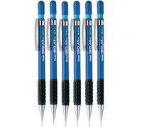 Pentel 0.7mm (A37-C) Blue 120 DX Automatic Mechanical Pencil Refillable Lead Capped Metal Clip Rubber Grip (Pack Of 6)