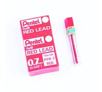 Pentel Box of 12 red leads for Mechanical pencil 0.7 mm Red