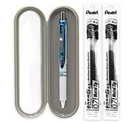 Pentel 0.7mm Energel-Xm Prostate Cancer Campaign Retractable Gel Roller Pen - Black Ink - Includes Gift Box and 2 Black Refills