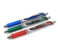 Pentel 0.7mm Energel-Xm Retractable Gel Roller Pens - Assorted (Blue, Green & Red) pack of 3