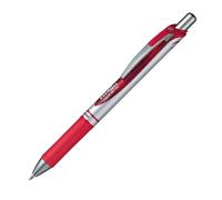 Pentel 0.7mm Fine Point Energel-Xm Refilable Retractable Gel Roller with Metallic Looking Barrel - Red