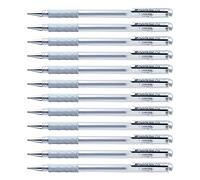 Pentel 0.8mm Tip Hybrid Gel Metallic Comfortable Finger Grip Ink Pen - Silver