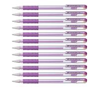 Pentel 0.8mm Tip Hybrid Gel Metallic Comfortable Finger Grip Ink Pen - Violet