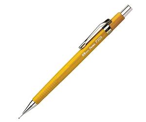 Pentel 0.9 mm P200 Series Mechanical Pencil Lead with Yellow Barrel (1 Pencil), P209-G