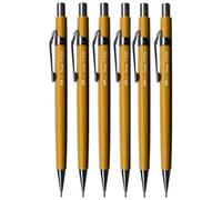 Pentel 0.9mm (P209-G) Yellow P200 Series Automatic Mechanical Drafting Pencil Refillable Lead Eraser (Pack of 6)