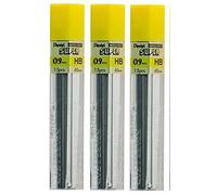 Pentel 0.9mm Size HB Shade Hardness Pencil Refill Replacement Spare Leads Hi Pollymer Super for Automatic & Mechanical Pencils (Pack of 3 Tubes - 45 Pieces)