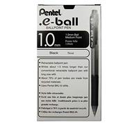 Pentel 1.0mm Tip E-Ball Retractable Ballpoint Pen - Black