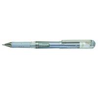 Pentel 1.0mm Tip Hybrid Gel Grip Dx Metallic Pen with Chunky Barrel - Silver - 12 Pack