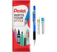 Pentel 120 Series Automatic Mechanical Pencil A315 + 12 HB Refill Leads + Tube of Eraser Refills - In Envelope Gift Packaging (Blue, 0.7mm)