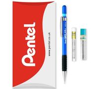 Pentel 120 Series Automatic Mechanical Pencil A315 + 12 HB Refill Leads + Tube of Eraser Refills - In Pillow Packaging (Blue, 0.7mm)