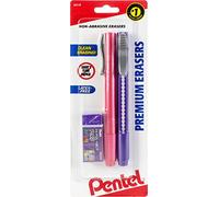Pentel 3-Piece Eraser Pack, 2 Clic Erasers, 1 Block Eraser (ZEH0521BP3)