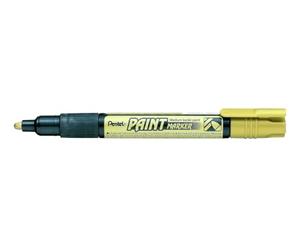 Pentel 4.0mm Bullet Point Paint Marker with Cellulose Based Paint Permanent Vivid Colours - Gold