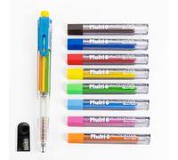 Pentel 8 Color Automatic Pencil Box Set, Assorted Accent Clip Colors, 8 Color Lead Refills and Sharpener (PH158-ST)