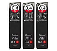 Pentel Ain AMZ-XC284B3P Mechanical Lead, 0.02 inches (0.4 mm), B, 3 Pieces