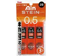 Pentel Ain Stein Mechanical Pencil Lead, 0.5mm 2B, 40 Leads x 3 Pack (XC2752B-3P)