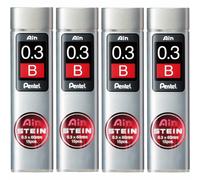 Pentel AIN Stein Mechanical Pencil Lead Refills - B 0.3mm - Pack of 4 (60 Leads)