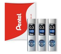 Pentel Ain Stein Mechanical Refill Leads - for Automatic/Mechanical Pencils - in Pentel Pillow Packaging (0.3mm HB, Pack of 3)