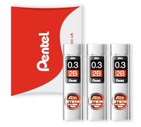 Pentel Ain Stein Mechanical Refill Leads - for Automatic/Mechanical Pencils - in Pentel Pillow Packaging (0.3mm 2B, Pack of 3)