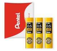 Pentel Ain Stein Mechanical Refill Leads - for Automatic/Mechanical Pencils - in Pentel Pillow Packaging (0.5mm 4B, Pack of 3)