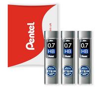 Pentel Ain Stein Mechanical Refill Leads - for Automatic/Mechanical Pencils - in Pentel Pillow Packaging (0.7mm HB, Pack of 3)