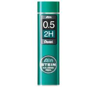 Pentel Ain Stein Refill Leads 0.5 mm Grade 2H (Pack of 12 Tubes), Grey