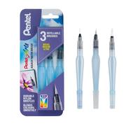 Pentel Aquash Water Brush Pens, 3 Unités - Format Standard, Transparent