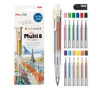 Pentel Art Multi 8 ? Multi-colored lead holder with 8 colored leads + refill set (XPH804ST)