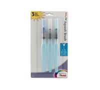 Pentel Arts Aquash Water Brush Assorted Tips, Pack of 3 (FRHBFMBP3)