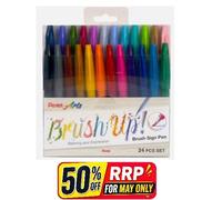 Pentel Arts Brush Sign Pen, Original and Trend Colours SES15C-24ST1 (Pack of 24)