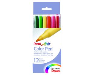 Pentel Arts Color Pen 12-Color Set (S360-12)