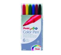 Pentel Arts Color Pen 6 Color Set (S360-6)
