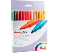 Pentel Arts Color Pen Fine Point Color Markers 24/Pkg-Assorted S360-24