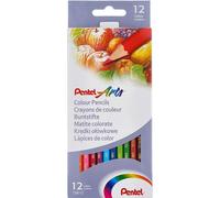 Pentel Arts Colour pencils, Assorted colours, 1 pack of 12 pencils