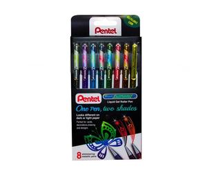 Pentel Arts Hybrid DualMetallic Gel Pens Fantasy Colours, 1.0mm tip YK110 (8 Pk)