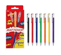 Pentel Arts Mattehop Gel Pens 'Original Colours', 1.0mm tip K110-V7STA (7 Pack)