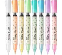 Pentel Arts Milky Brush Marker Pens - Pastel Ink - Fine to Wide Stroke - Pack of 8
