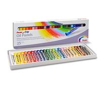 Pentel Arts Oil Pastels, Assorted colours, 1 pack of 25 sticks