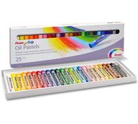 Pentel Arts Oil Pastels, Assorted colours, 1 pack of 25 sticks