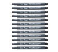 Pentel Arts Pointliner, 0.8mm Tip, Black Pigment ink, Pack of 12 pens