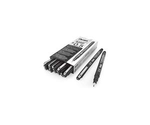Pentel Arts Pointliner Drawing Pen, 0.5mm, Black Ink, Box of 12 (S20P-5A), 0.5 mm